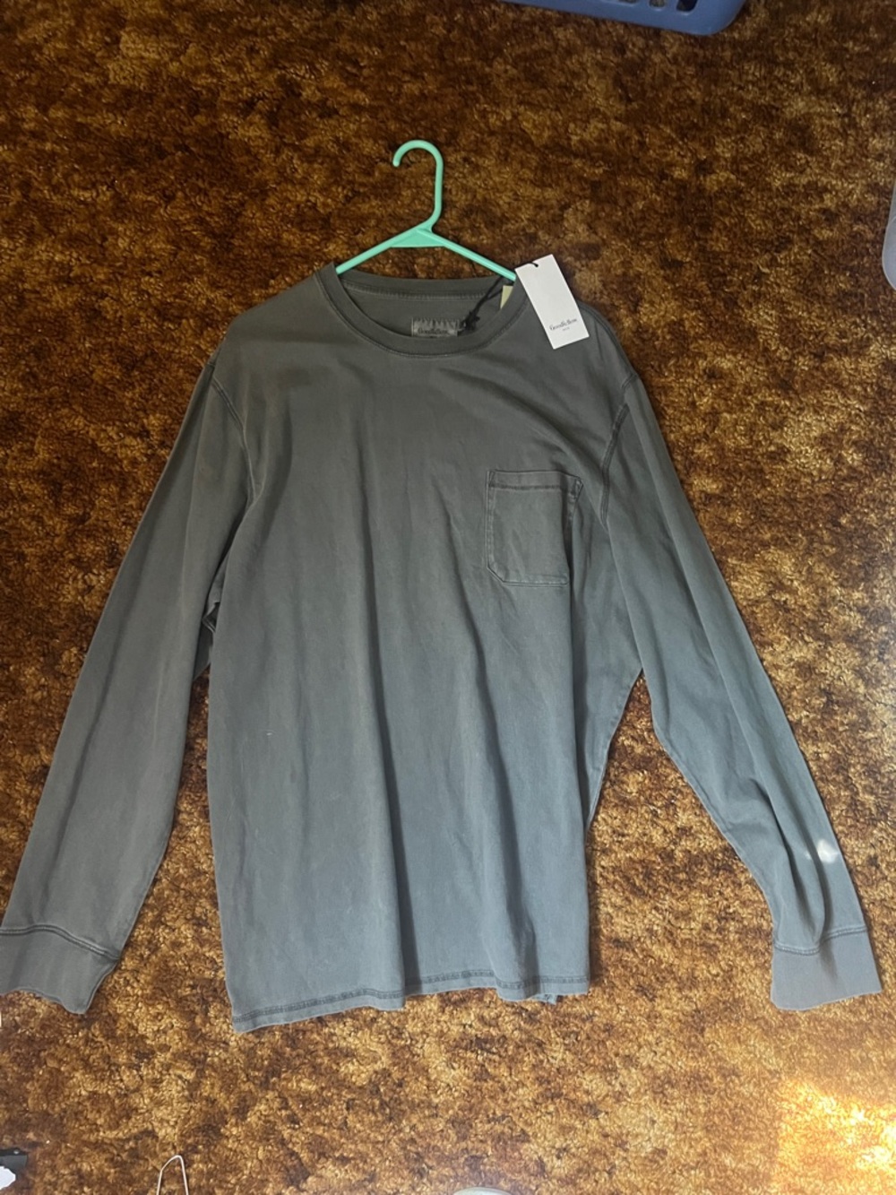 Goodfellow & Co Long Sleeve Pocket Tee - Charcoal Gray